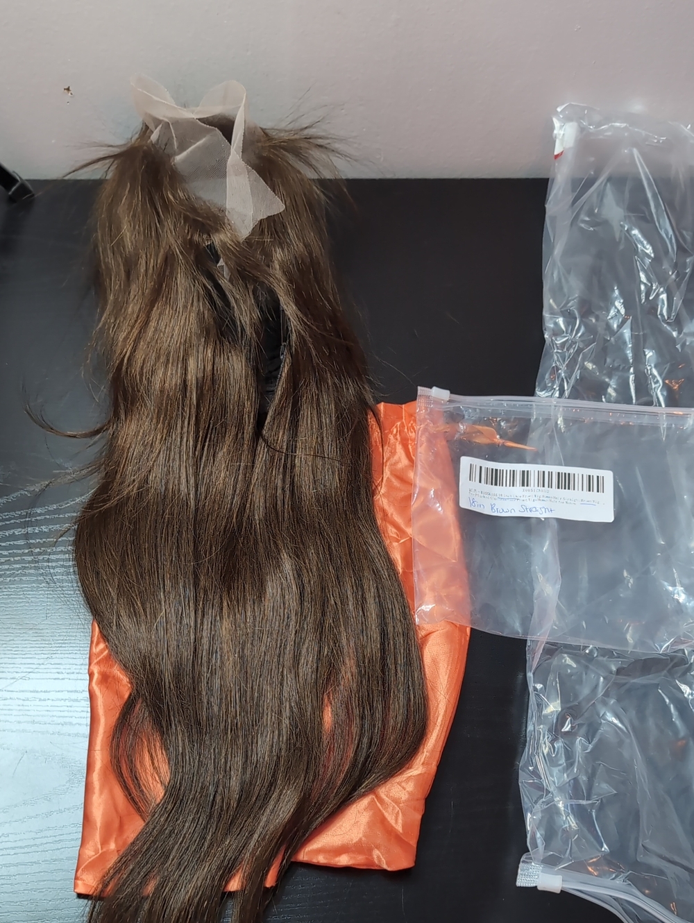 18 In Human Hair Brown Glueless Lace Front Wig Pre-plucked